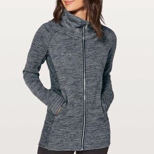 Lululemon Radiant Jacket Sweatshirt - Size 12 - Heathered Core Dark Grey